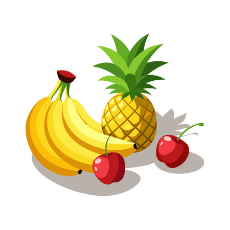 Realistic Fruits  Vector Illustration  Conceptsのイラスト素材