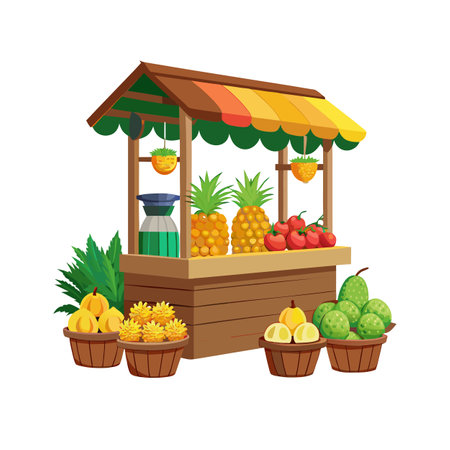 Realistic Fruits  Vector Illustration  Conceptsのイラスト素材