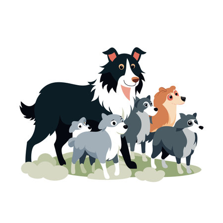 Realistic Pet Cat , Dog Vector Illustration Conceptsのイラスト素材