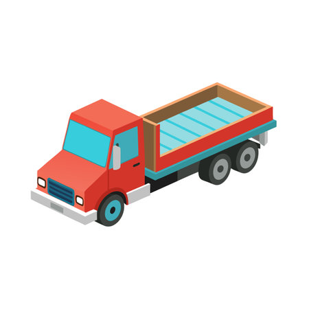 Vector illustration of a realistic truckのイラスト素材