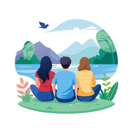 Friends Special, Love and Emotional Moment Vector Illustration Concept for Friendship Day.のイラスト素材