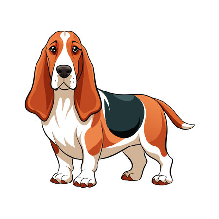 Realistic Vector Illustration of Cute Dogsのイラスト素材