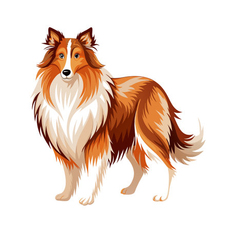 Realistic Vector Illustration of Cute Dogsのイラスト素材