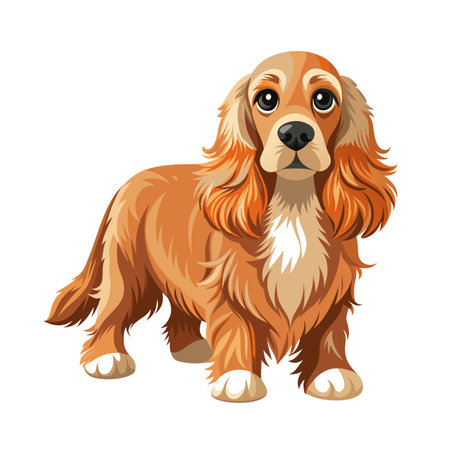 Realistic Vector Illustration of Cute Dogsのイラスト素材