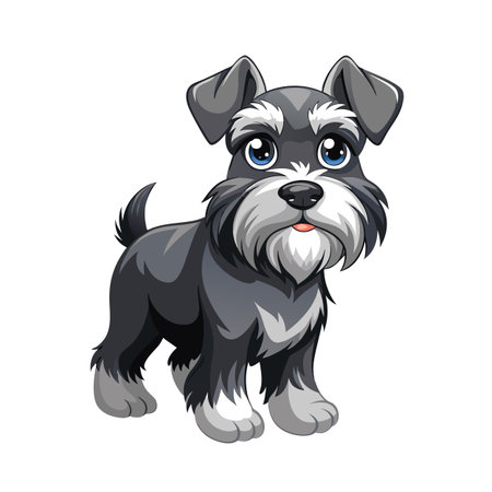 Realistic Vector Illustration of Cute Dogsのイラスト素材