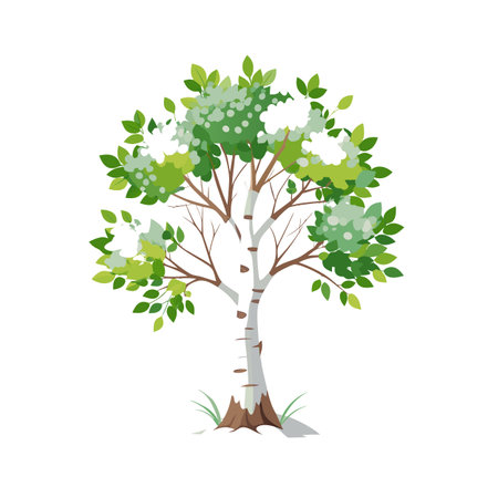 Beautiful Single Big Tree Vector Illustrationのイラスト素材