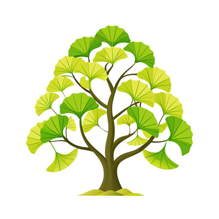 Beautiful Single Big Tree Vector Illustrationのイラスト素材