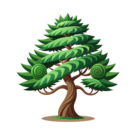 Beautiful Single Big Tree Vector Illustrationのイラスト素材