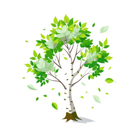 Beautiful Single Big Tree Vector Illustrationのイラスト素材