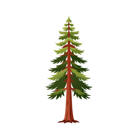Beautiful Single Big Tree Vector Illustrationのイラスト素材