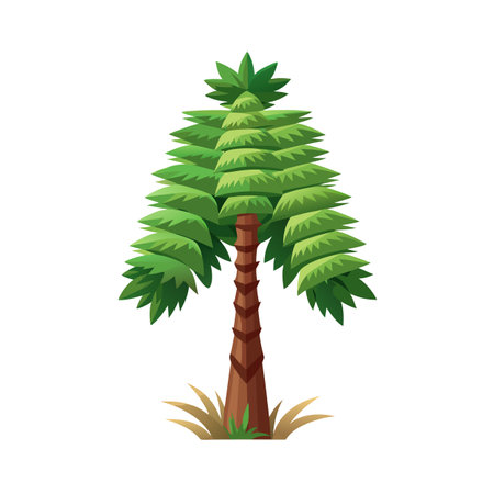 Beautiful Single Big Tree Vector Illustrationのイラスト素材