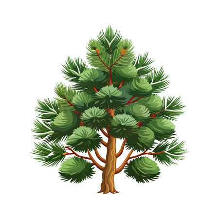 Beautiful Single Big Tree Vector Illustrationのイラスト素材