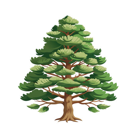 Beautiful Single Big Tree Vector Illustrationのイラスト素材