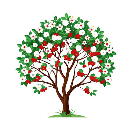 Beautiful Single Big Tree Vector Illustrationのイラスト素材