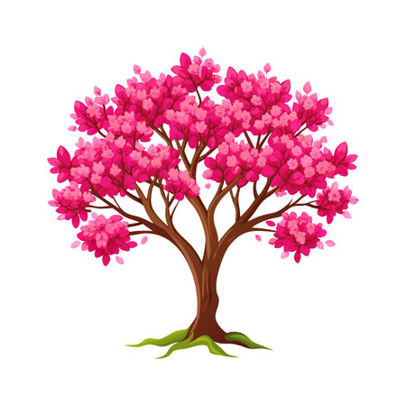 Beautiful Single Big Tree Vector Illustrationのイラスト素材