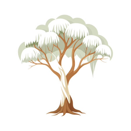 Beautiful Single Big Tree Vector Illustrationのイラスト素材