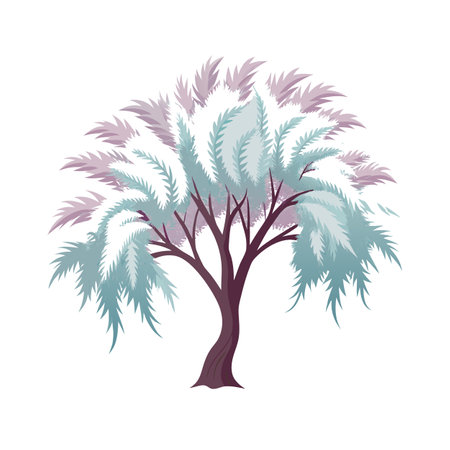 Beautiful Single Big Tree Vector Illustrationのイラスト素材