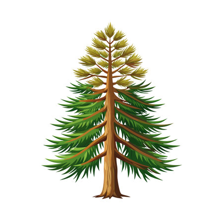 Beautiful Single Big Tree Vector Illustrationのイラスト素材