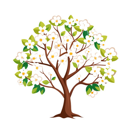 Beautiful Single Big Tree Vector Illustrationのイラスト素材