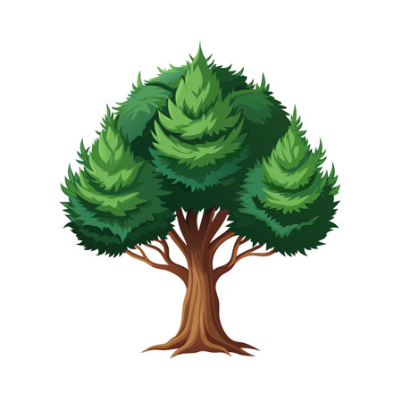 Beautiful Single Big Tree Vector Illustrationのイラスト素材