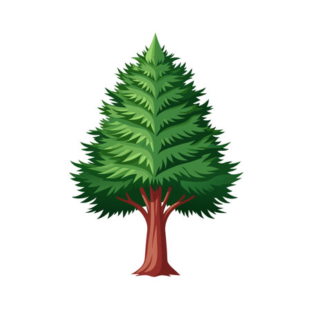 Beautiful Single Big Tree Vector Illustrationのイラスト素材