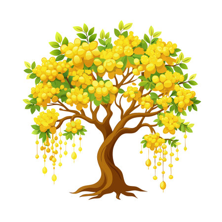 Beautiful Single Big Tree Vector Illustrationのイラスト素材