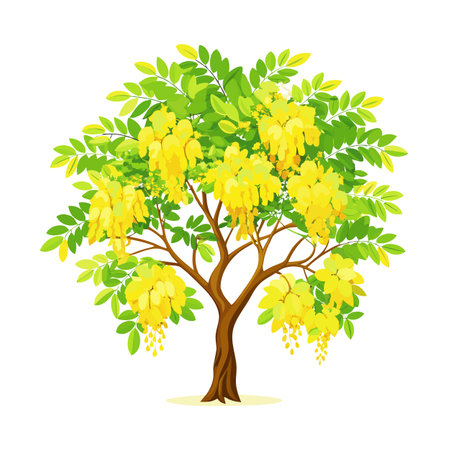 Beautiful Single Big Tree Vector Illustrationのイラスト素材