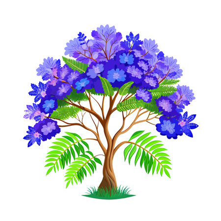 Beautiful Single Big Tree Vector Illustrationのイラスト素材