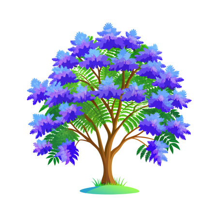 Beautiful Single Big Tree Vector Illustrationのイラスト素材