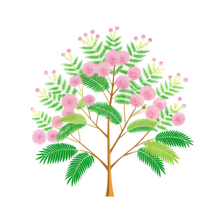 Beautiful Single Big Tree Vector Illustrationのイラスト素材