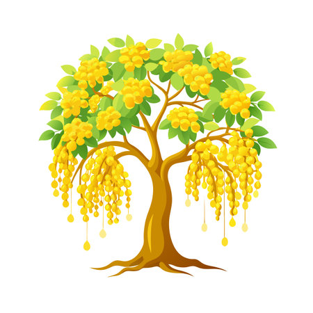 Beautiful Single Big Tree Vector Illustrationのイラスト素材