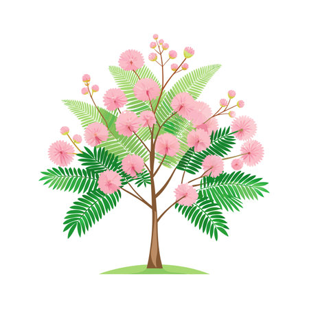 Beautiful Single Big Tree Vector Illustrationのイラスト素材