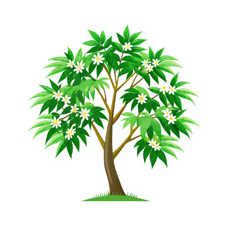 Beautiful Single Big Tree Vector Illustrationのイラスト素材