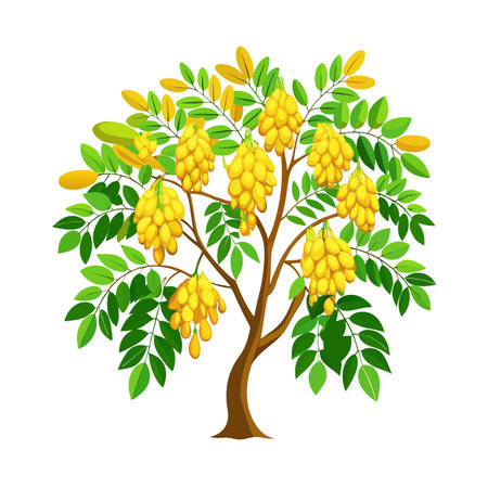 Beautiful Single Big Tree Vector Illustrationのイラスト素材