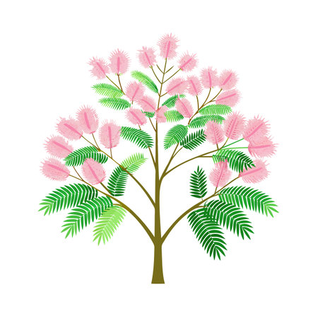 Beautiful Single Big Tree Vector Illustrationのイラスト素材