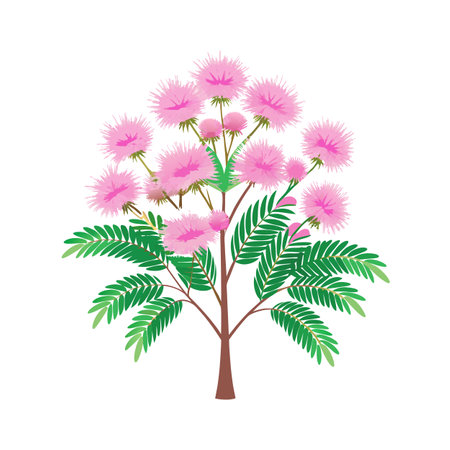Beautiful Single Big Tree Vector Illustrationのイラスト素材