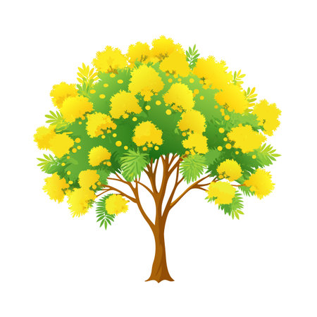 Beautiful Single Big Tree Vector Illustrationのイラスト素材