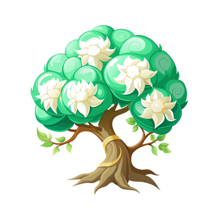 Beautiful Single Big Tree Vector Illustrationのイラスト素材