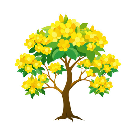 Beautiful Single Big Tree Vector Illustrationのイラスト素材