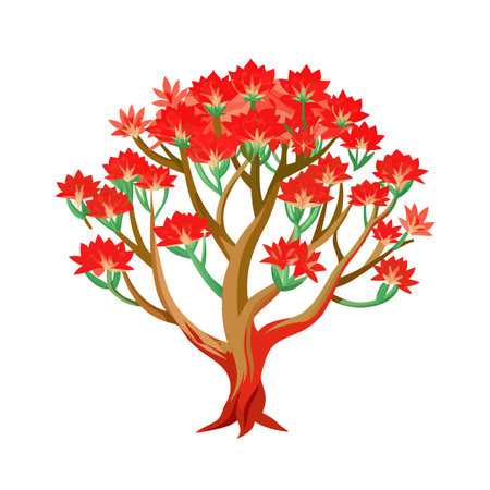 Beautiful Single Big Tree Vector Illustrationのイラスト素材