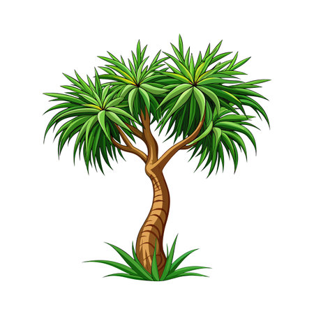 Beautiful Single Big Tree Vector Illustrationのイラスト素材