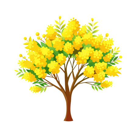 Beautiful Single Big Tree Vector Illustrationのイラスト素材