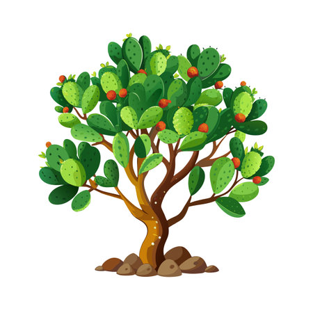 Beautiful Single Big Tree Vector Illustrationのイラスト素材