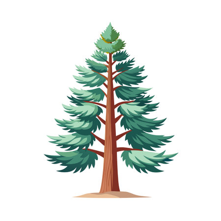 Beautiful Single Big Tree Vector Illustrationのイラスト素材