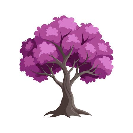 Beautiful Single Big Tree Vector Illustrationのイラスト素材