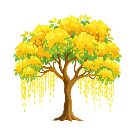 Beautiful Single Big Tree Vector Illustrationのイラスト素材