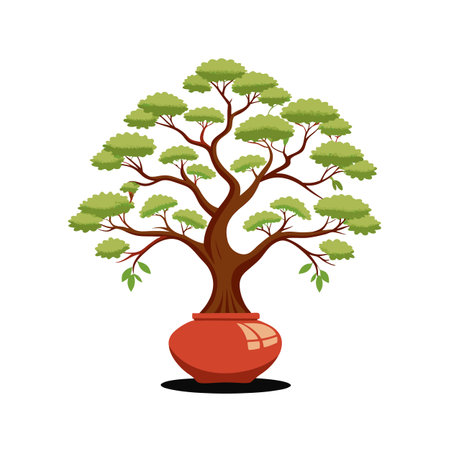 Beautiful Single Big Tree Vector Illustrationのイラスト素材