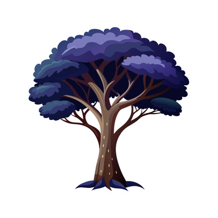 Beautiful Single Big Tree Vector Illustrationのイラスト素材