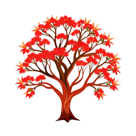 Beautiful Single Big Tree Vector Illustrationのイラスト素材