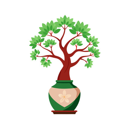 Beautiful Single Big Tree Vector Illustrationのイラスト素材